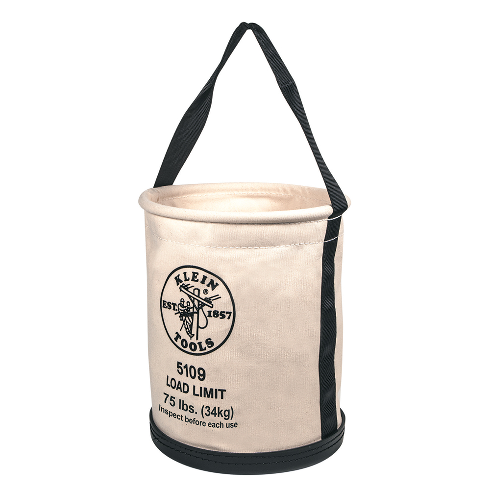Klein Canvas Bucket, Wide-Opening, Straight-Wall, Molded Bottom, 12-Inch