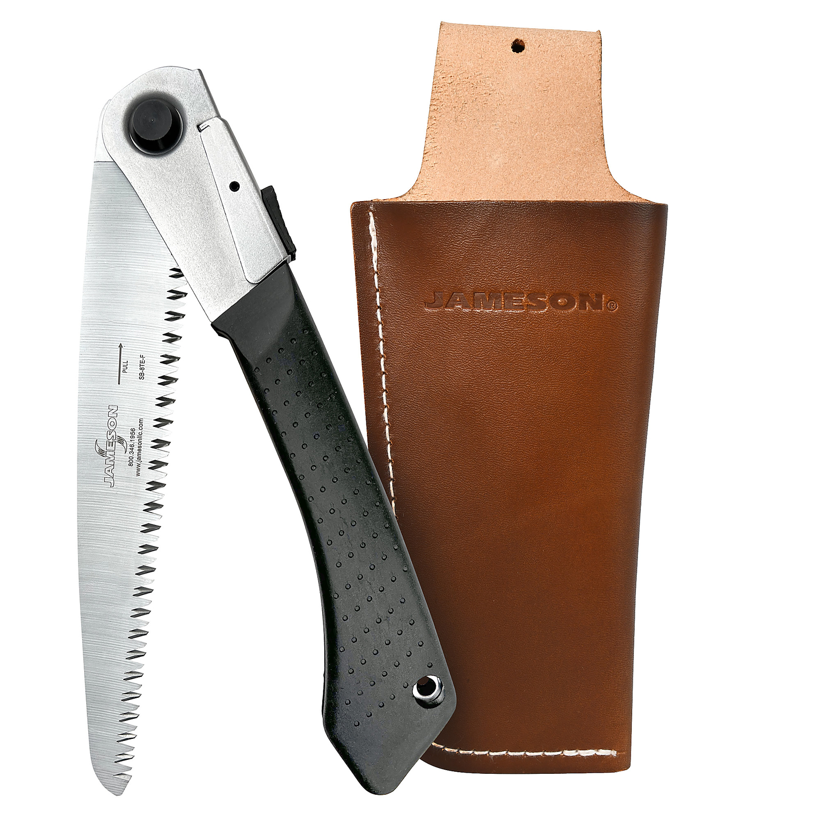 Jameson Folding Hand Saw with Leather Holster, 8″